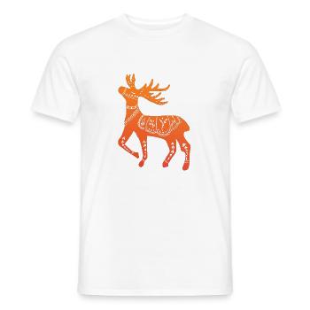 Suède Suède dalarna dala cheval cheval Joyeux Noël orignal - T-shirt homme - blanc - Devant - AI Model Male 178 dark (178cm)
