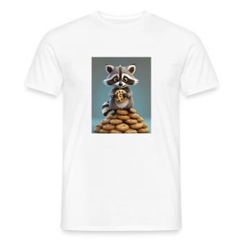 I got 99 Cookies cause a ... ate one - cute racoon - Men's T-Shirt - white - Front - AI Model Male 178 dark (178cm)