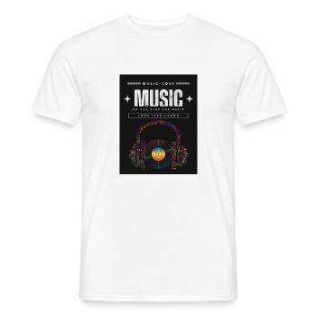 LIEBE ZUR MUSIK 12 - Männer T-Shirt - Weiß - Vorne - AI Model Male 178 dark (178cm)
