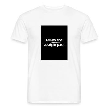 typography depicts the inscription - Men's T-Shirt - white - Front - AI Model Male 178 dark (178cm)