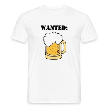 wanted beer - Men's T-Shirt - white - Front - AI Model Male 178 dark (178cm)