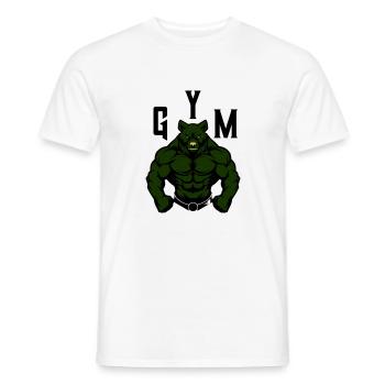 Bear Comic Gym Beast - Men's T-Shirt - white - Front - AI Model Male 178 dark (178cm)