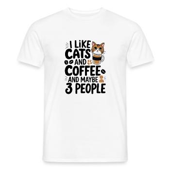 Chats Café Drôle de Déclaration - T-shirt homme - blanc - Devant - AI Model Male 178 dark (178cm)