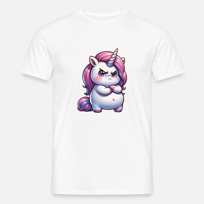 Ach du Dickes Einhorn - Männer T-Shirt - Weiß