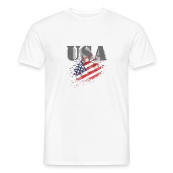 USA mit Flagge - Männer T-Shirt - Weiß - Vorne - AI Model Male 178 dark (178cm)