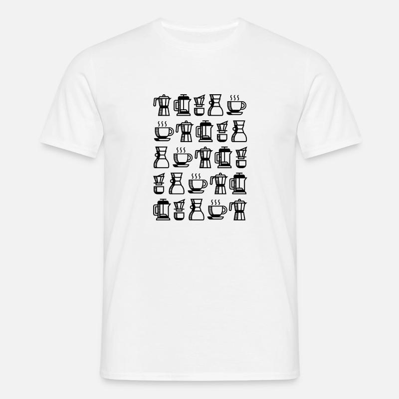 Coffee Pattern - Männer T-Shirt - Weiß