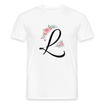 Letter l flowers - Men's T-Shirt - white - Front - AI Model Male 178 dark (178cm)