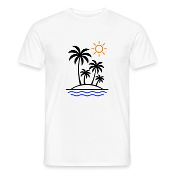 Palmiers d’été de l’île - T-shirt homme - blanc - Devant - AI Model Male 178 dark (178cm)