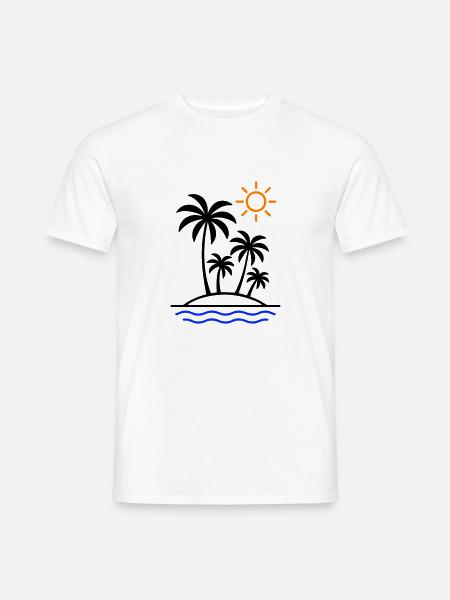 Island Summer Palm Trees - Men's T-Shirt - white