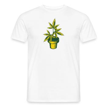 Cannabis Hemp Plant - Men's T-Shirt - white - Front - AI Model Male 178 dark (178cm)