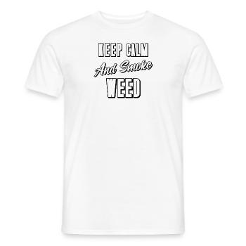 Keep Calm and Smoke Weed - Men's T-Shirt - white - Front - AI Model Male 178 dark (178cm)