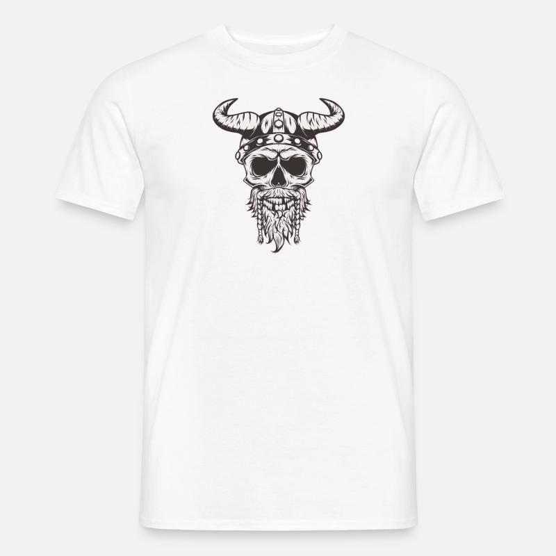 Wikinger Kopf - Männer T-Shirt - Weiß