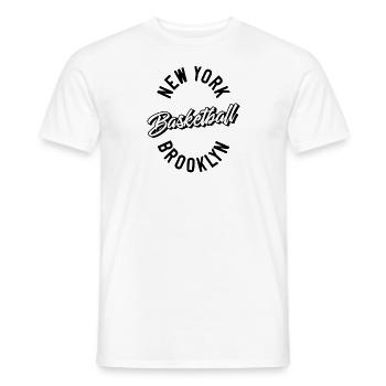 New York Brooklyn Basketball - Men's T-Shirt - white - Front - AI Model Male 178 dark (178cm)