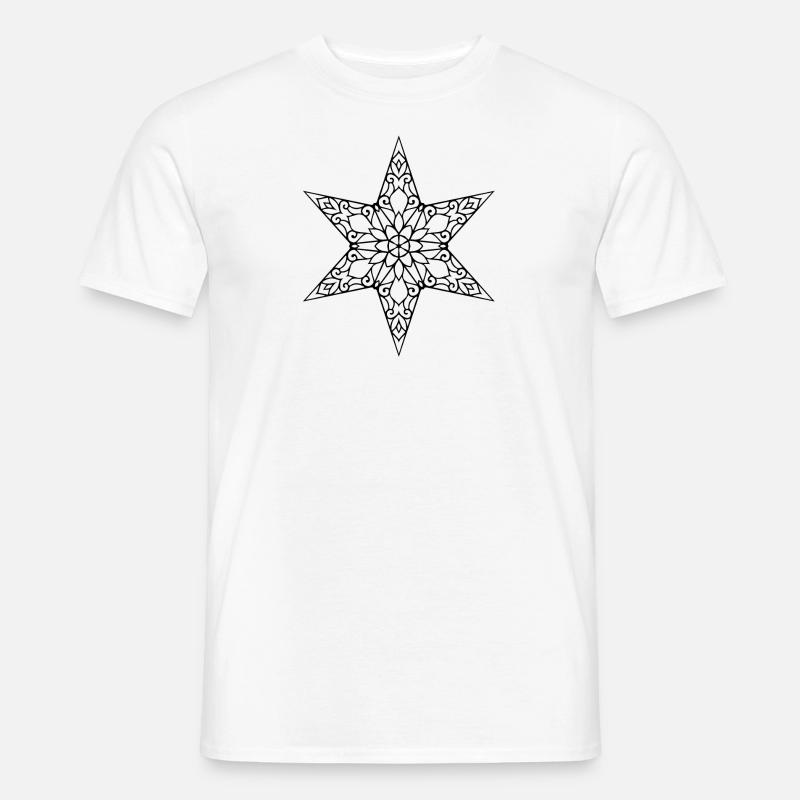 Stern Mandala - Männer T-Shirt - Weiß