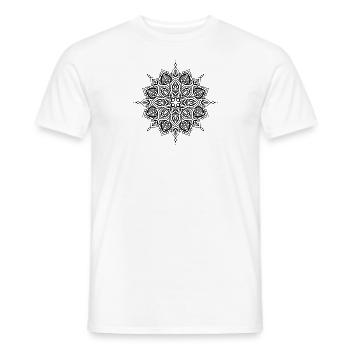 Fleur Mandala - T-shirt homme - blanc - Devant - AI Model Male 178 dark (178cm)
