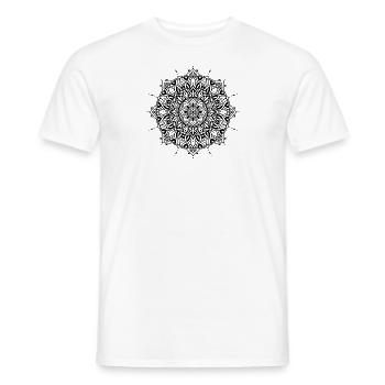 Blume Mandala - Männer T-Shirt - Weiß - Vorne - AI Model Male 178 dark (178cm)