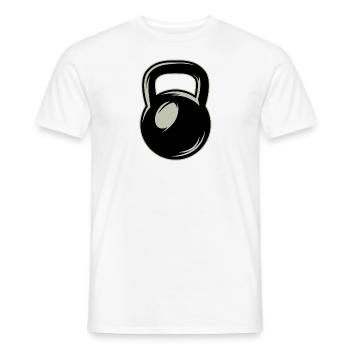 Kettlebell - Men's T-Shirt - white - Front - AI Model Male 178 dark (178cm)