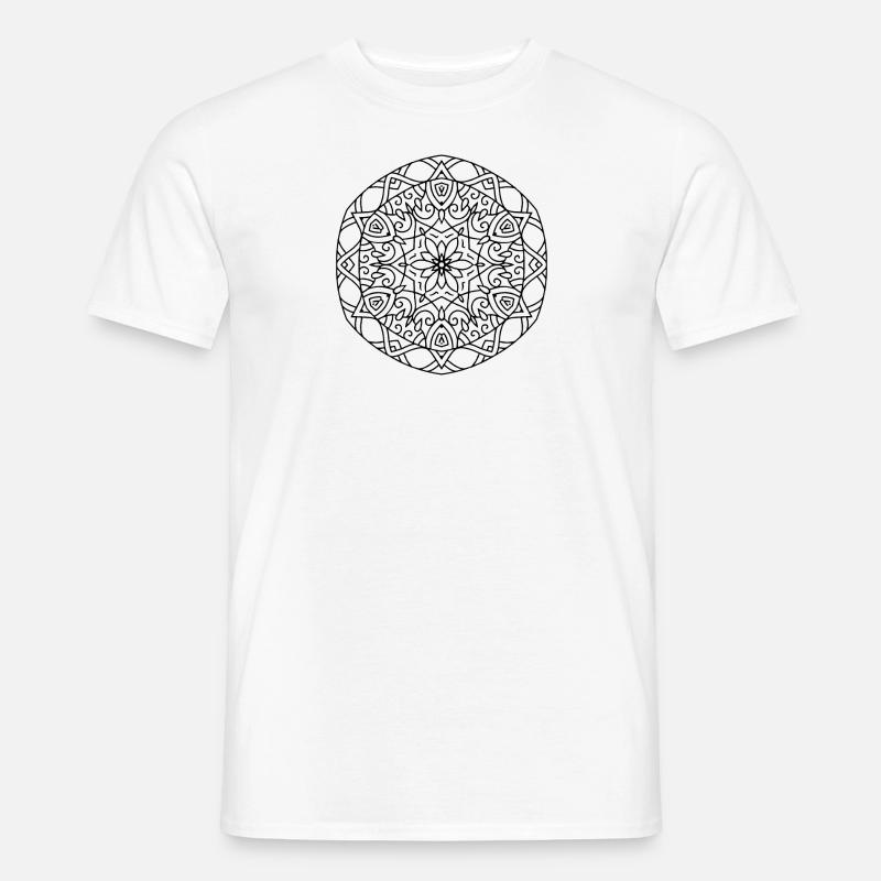 Blumen Mandala - Männer T-Shirt - Weiß