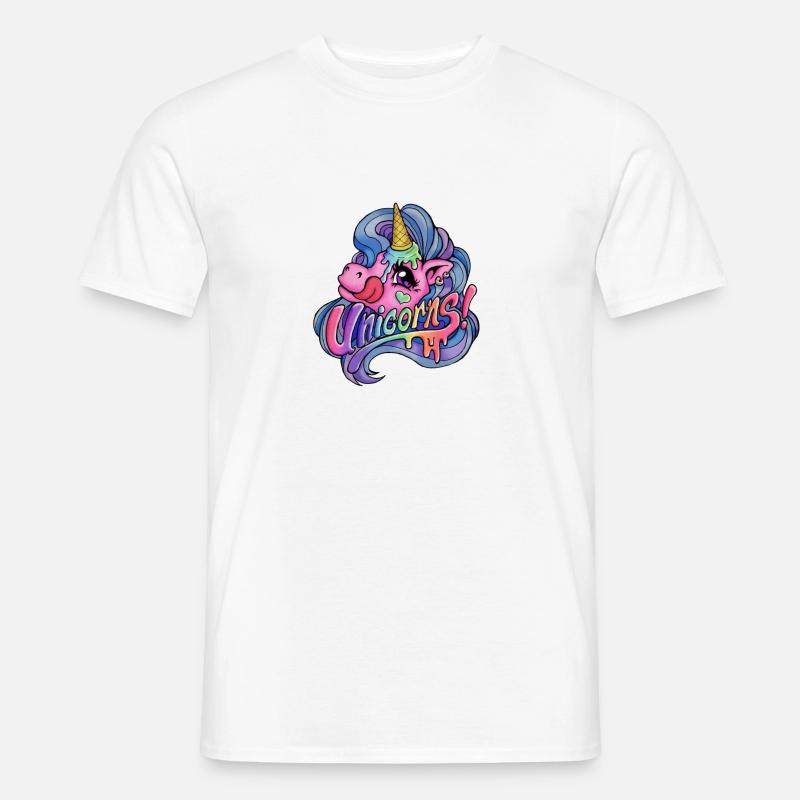 Eisiges Einhorn - Männer T-Shirt - Weiß
