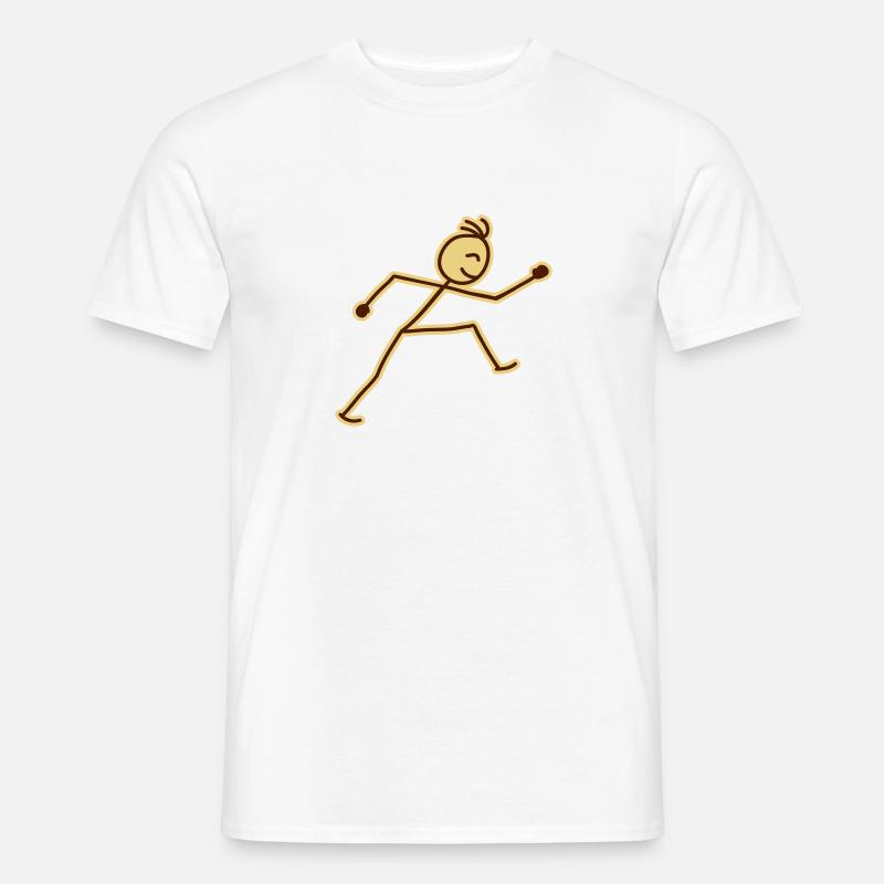 walking_stick_figure_2c - Männer T-Shirt - Weiß
