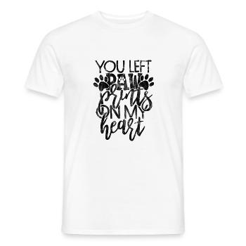 Tu as laissé des empreintes de patte sur mon cœur - Dog Saying - T-shirt homme - blanc - Devant - AI Model Male 178 dark (178cm)