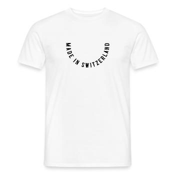 Fabriqué en Suisse - T-shirt homme - blanc - Devant - AI Model Male 178 dark (178cm)
