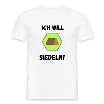 Ich will siedeln - Männer T-Shirt - Weiß - Vorne - AI Model Male 178 dark (178cm)