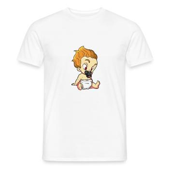 Garçon aux cheveux une flamme - T-shirt homme - blanc - Devant - AI Model Male 178 dark (178cm)