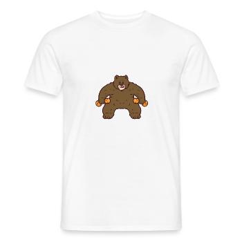 Bodybuilding bear fitness dumbbell funny - Men's T-Shirt - white - Front - AI Model Male 178 dark (178cm)