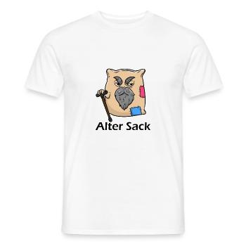 Old Sack Ironic Sarcasm Funny - Men's T-Shirt - white - Front - AI Model Male 178 dark (178cm)