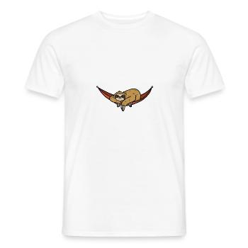 Paresseux hamac vacances dormir - T-shirt homme - blanc - Devant - AI Model Male 178 dark (178cm)
