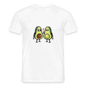avocado päärchen niedlich date - Männer T-Shirt - Weiß - Vorne - AI Model Male 178 dark (178cm)