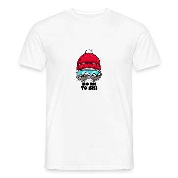 Né ski ski alpin alpin - T-shirt homme - blanc - Devant - AI Model Male 178 dark (178cm)