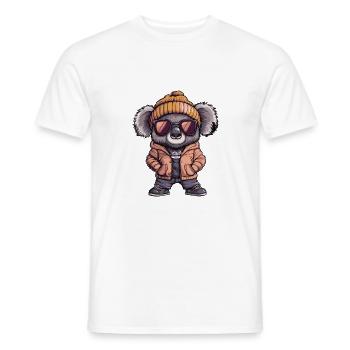 Bande dessinée d’hiver Koala - T-shirt homme - blanc - Devant - AI Model Male 178 dark (178cm)