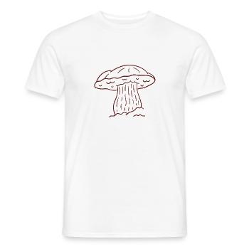 Mushrooms collecting mushroom season boletus drawing - Men's T-Shirt - white - Front - AI Model Male 178 dark (178cm)
