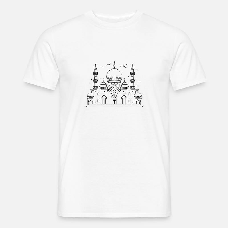 Moschea a mezzaluna stilizzata nera - T-shirt uomo - bianco