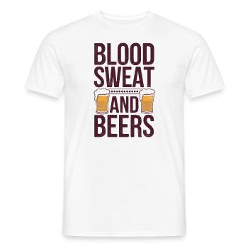 Blood Sweat And Beers - Men's T-Shirt - white - Front - AI Model Male 178 dark (178cm)