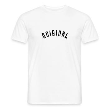 Original - Men's T-Shirt - white - Front - AI Model Male 178 dark (178cm)