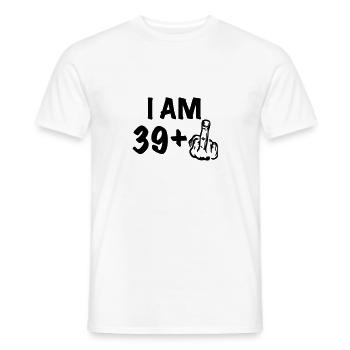 i am 39+ a funny gift for the 40th birthday - Men's T-Shirt - white - Front - AI Model Male 178 dark (178cm)