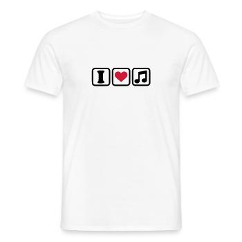 I love music - Männer T-Shirt - Weiß - Vorne - AI Model Male 178 dark (178cm)