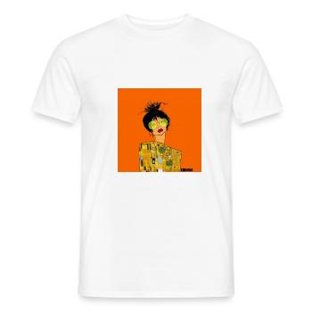 Klimt's girl - Men's T-Shirt - white - Front - AI Model Male 178 dark (178cm)