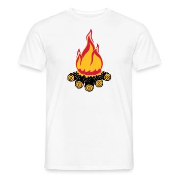 lagerfeuer camping abend nacht campen camper holz - Männer T-Shirt - Weiß - Vorne - AI Model Male 178 dark (178cm)