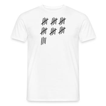 34 coups / / 34 fois / / Anniversaire / / cadeau - T-shirt homme - blanc - Devant - AI Model Male 178 dark (178cm)