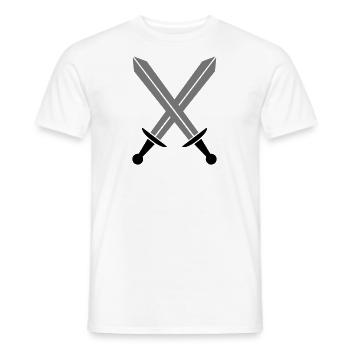 Gekreuzte Schwerter - Männer T-Shirt - Weiß - Vorne - AI Model Male 178 dark (178cm)