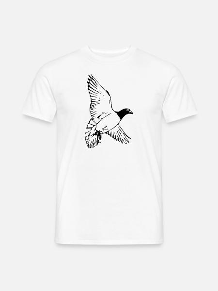 Taube - Brieftaube - Männer T-Shirt - Weiß