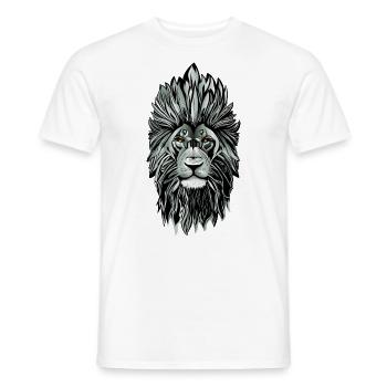 Portrait de tête de lion Signe du zodiaque Lion La crinière du lion - T-shirt homme - blanc - Devant - AI Model Male 178 dark (178cm)