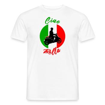 Roller Scooter Moped Italien Urlaub Ciao Bella - Männer T-Shirt - Weiß - Vorne - AI Model Male 178 dark (178cm)