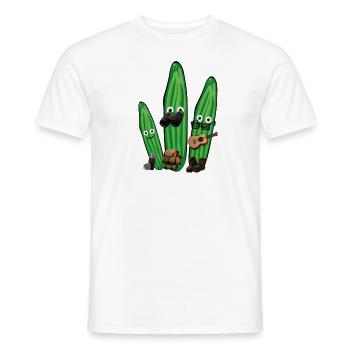 Hiking, hikers, cucumbers, trio, camping - Men's T-Shirt - white - Front - AI Model Male 178 dark (178cm)