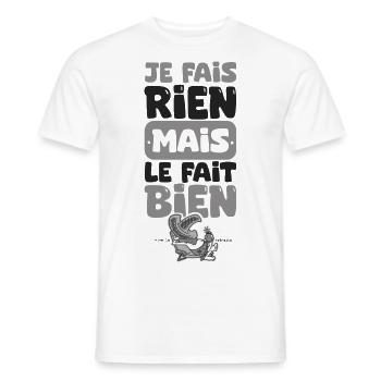 Retraite drôle je fais rein mais le fait bien - T-shirt homme - blanc - Devant - AI Model Male 178 dark (178cm)