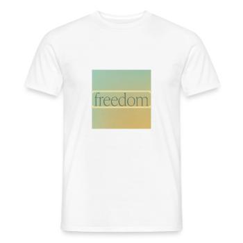 Freedom - Männer T-Shirt - Weiß - Vorne - AI Model Male 178 dark (178cm)